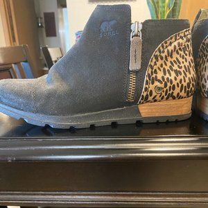 Suede SOREL Wedge Ankle Bootie